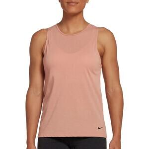 NIKE Dri-FIT Studio Open Back Tank Top Crew Neck Lightweight Pink Womens Size L
